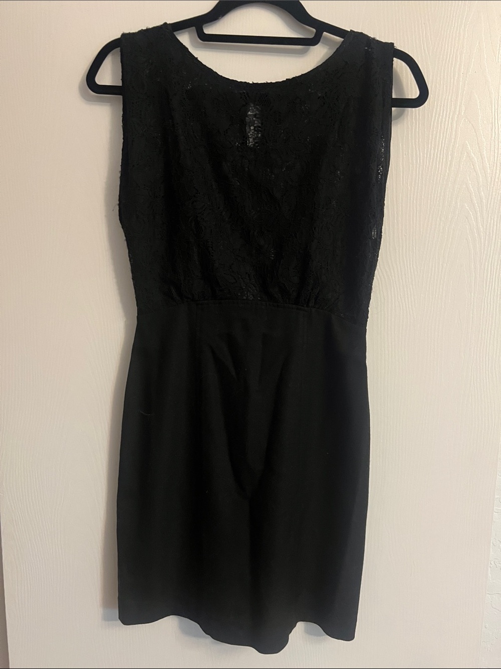 French Connection Black Lace-Detail Dress